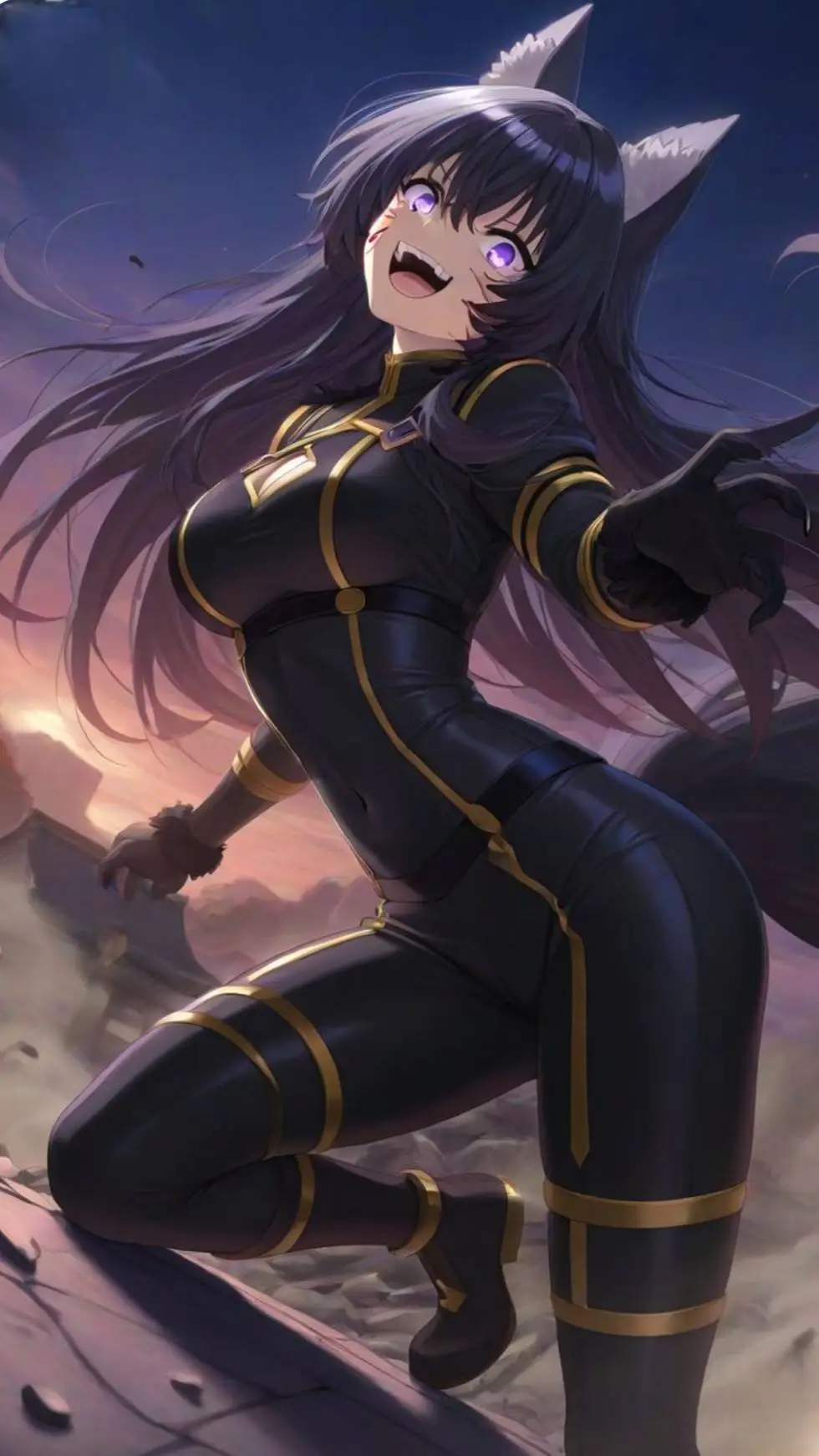 ai character: eminence in shadow background
