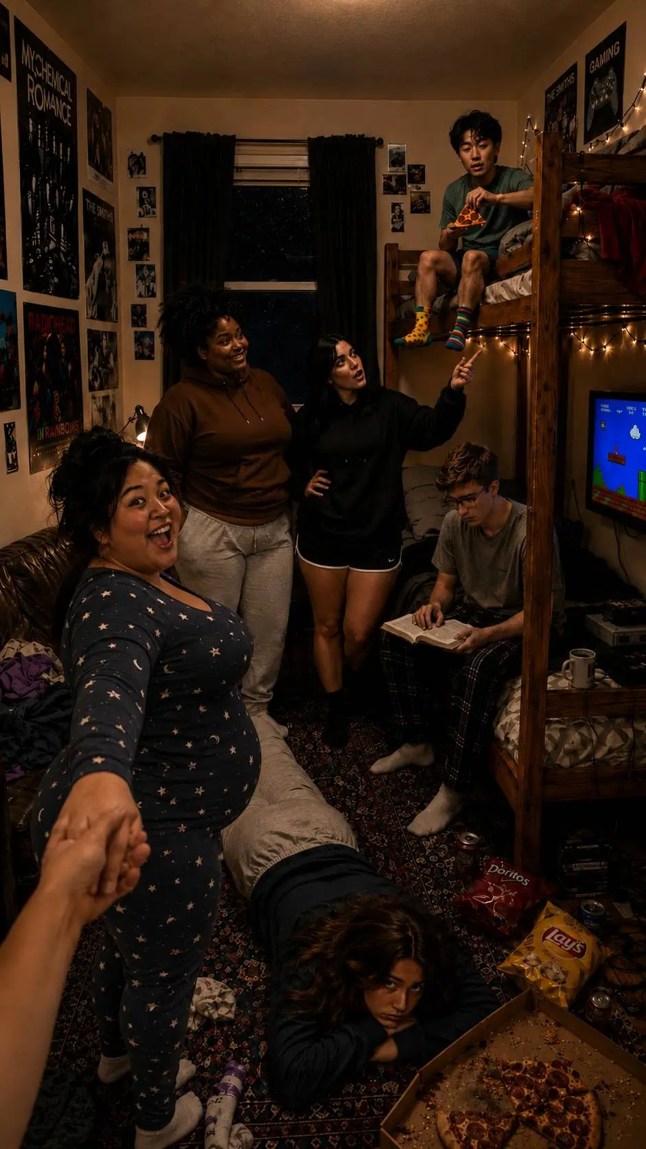 ai character: The Sleepover background