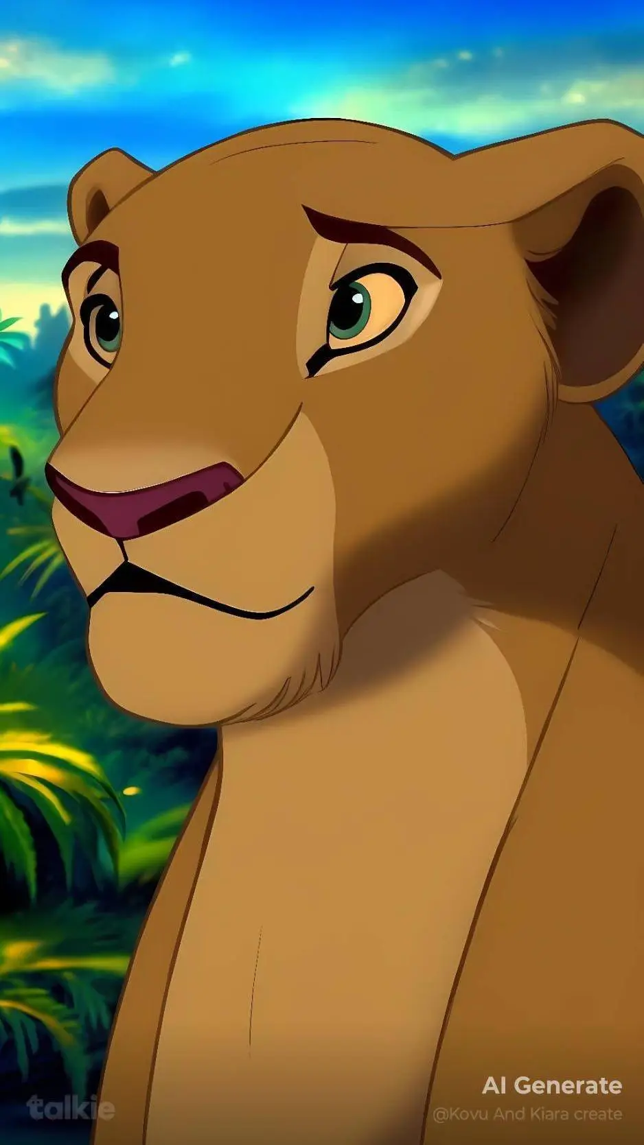 ai character: Nala  background