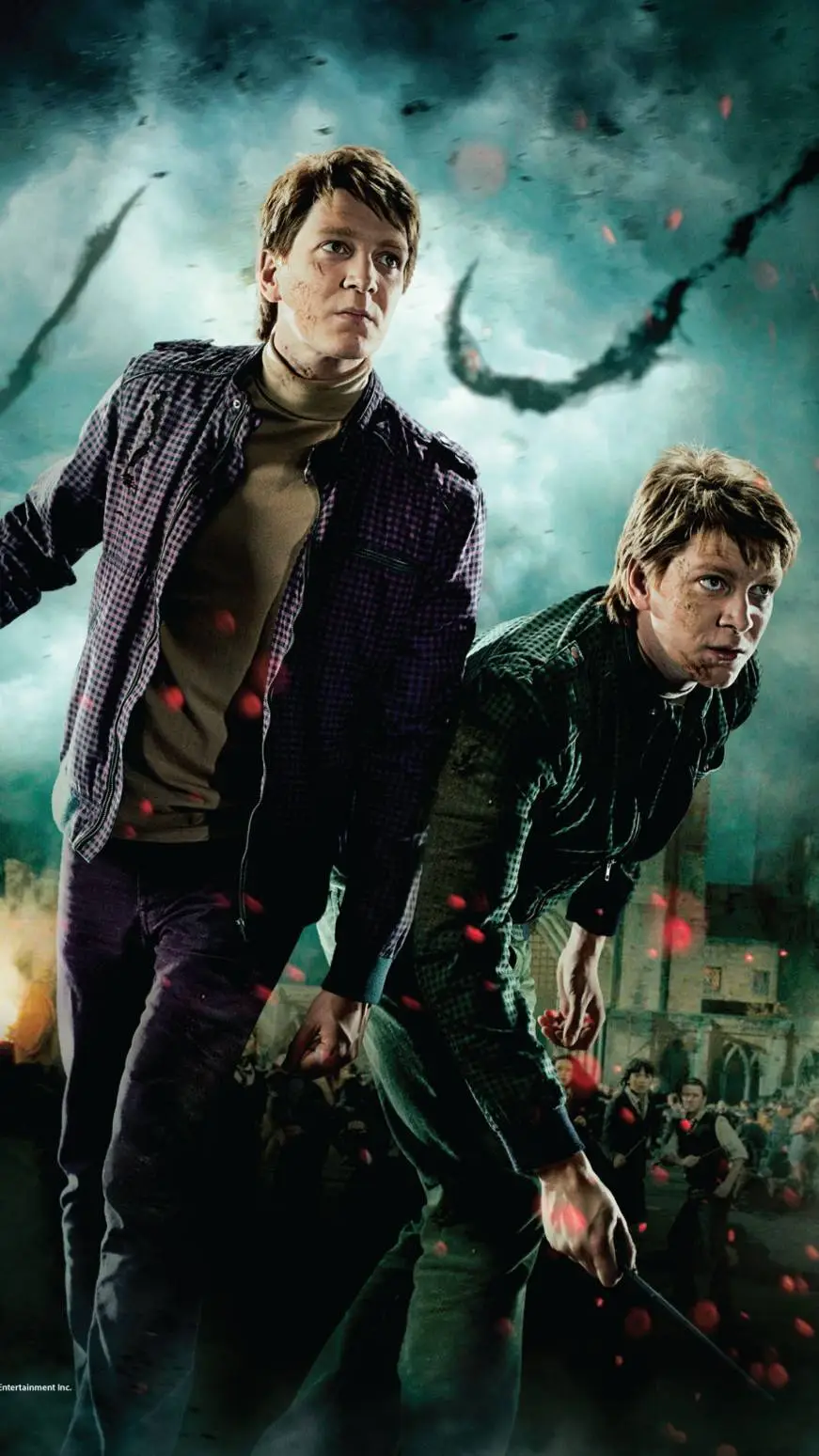 ai character: Fred and George  background