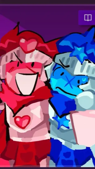 ai character: Red and blue!  background