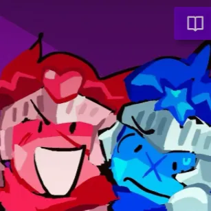 chat with ai character: Red and blue! 