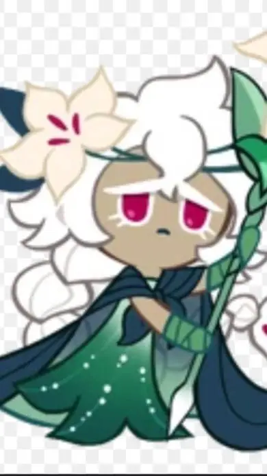 ai character: White lily cookie background