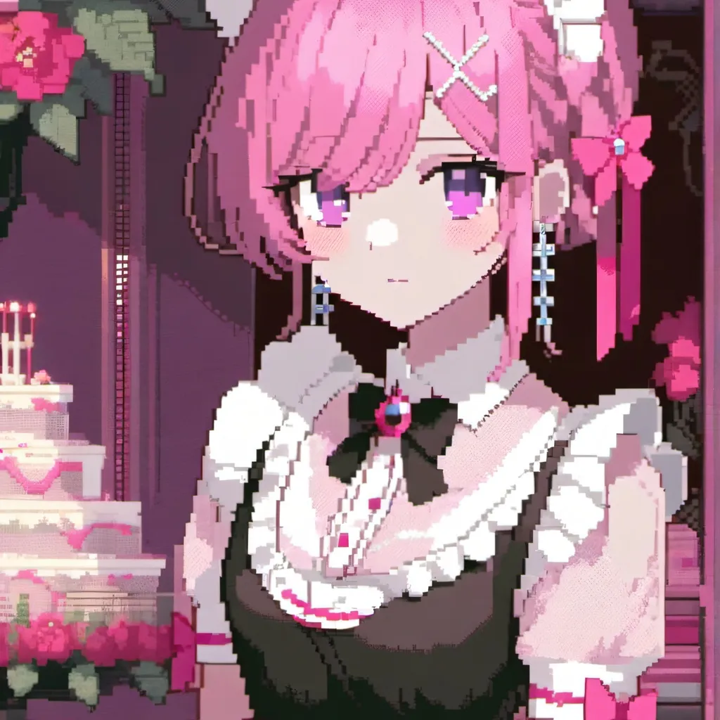 chat with ai character: Pink maid 