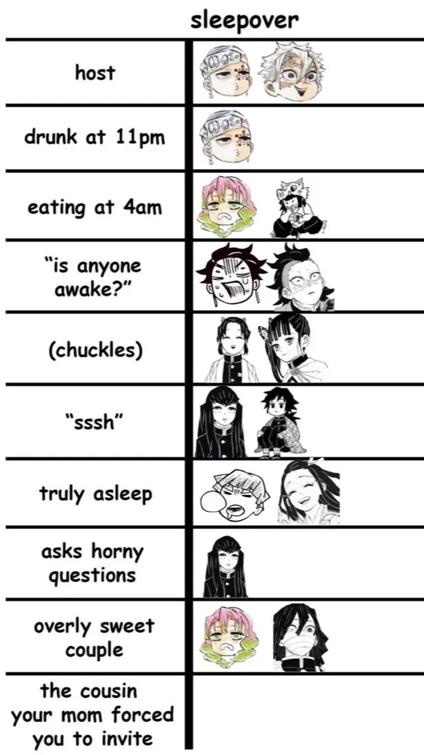 ai character: !!KNY SLEEPOVER!! background