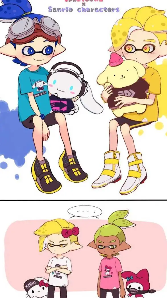 ai character: Sanrio x splatoon background