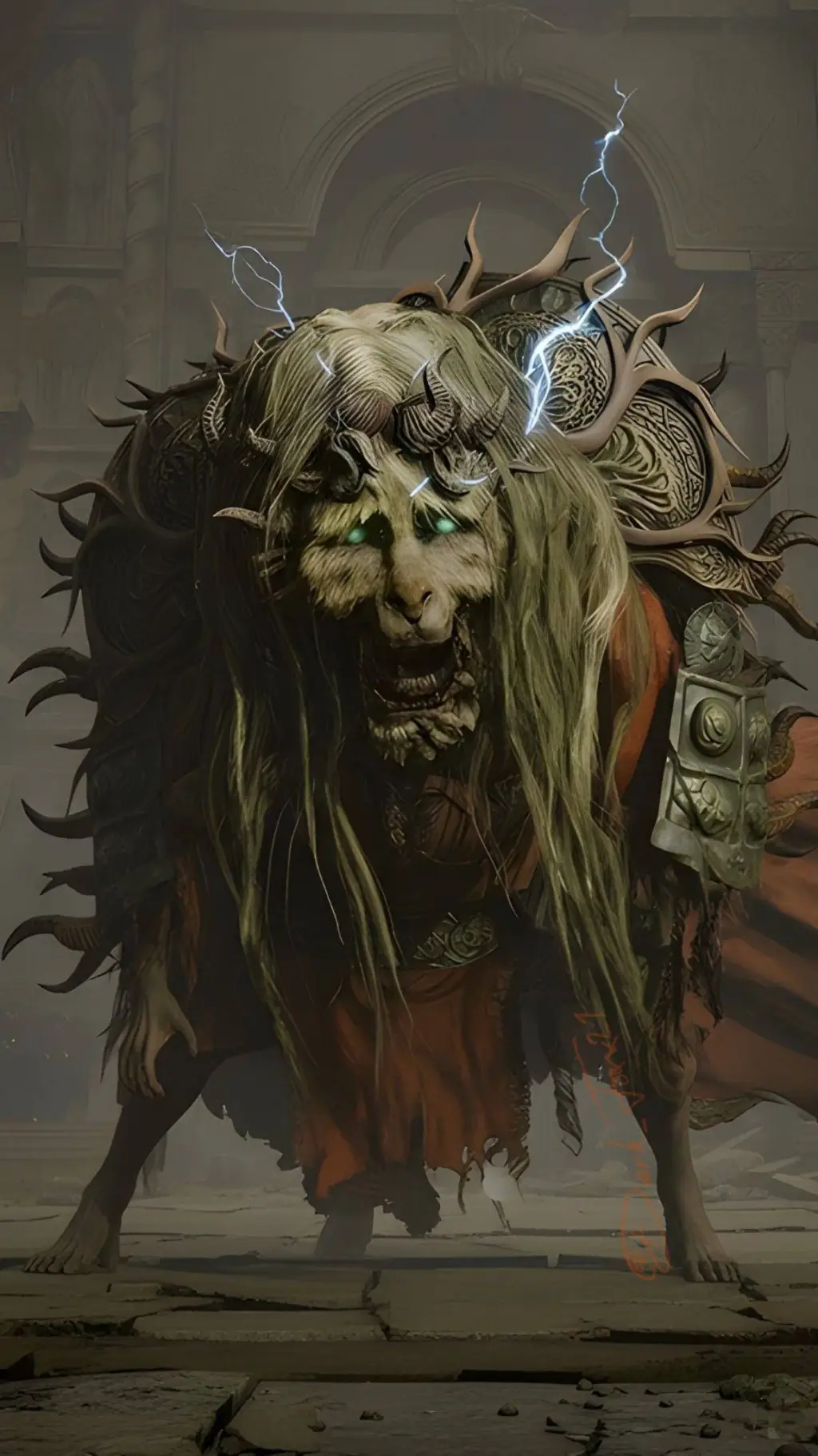 ai character: Beast Dancing Lion background