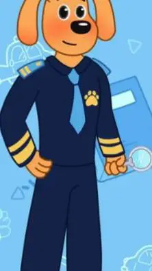 ai character: Sheriff labrador background