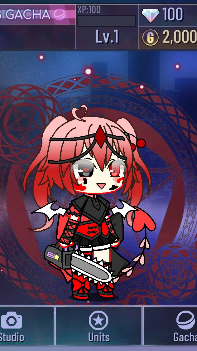 ai character: Heart/clover background