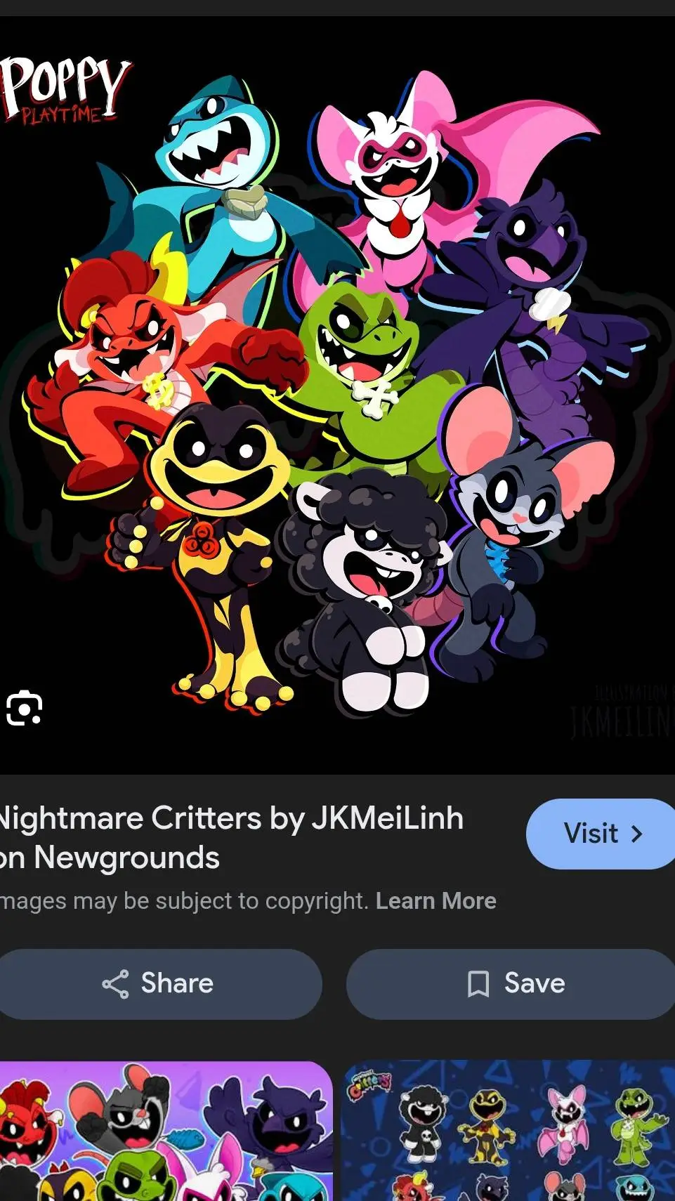 ai character: nightmare critters background