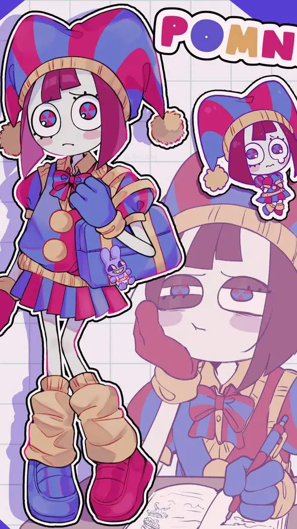 ai character: pomni  background