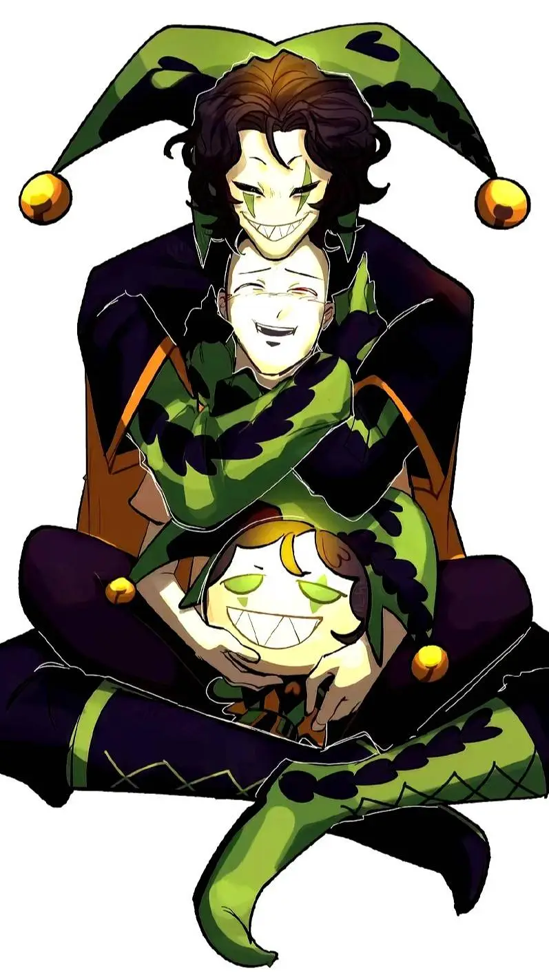 ai character: Harlequin ~ Sad! 💚 background