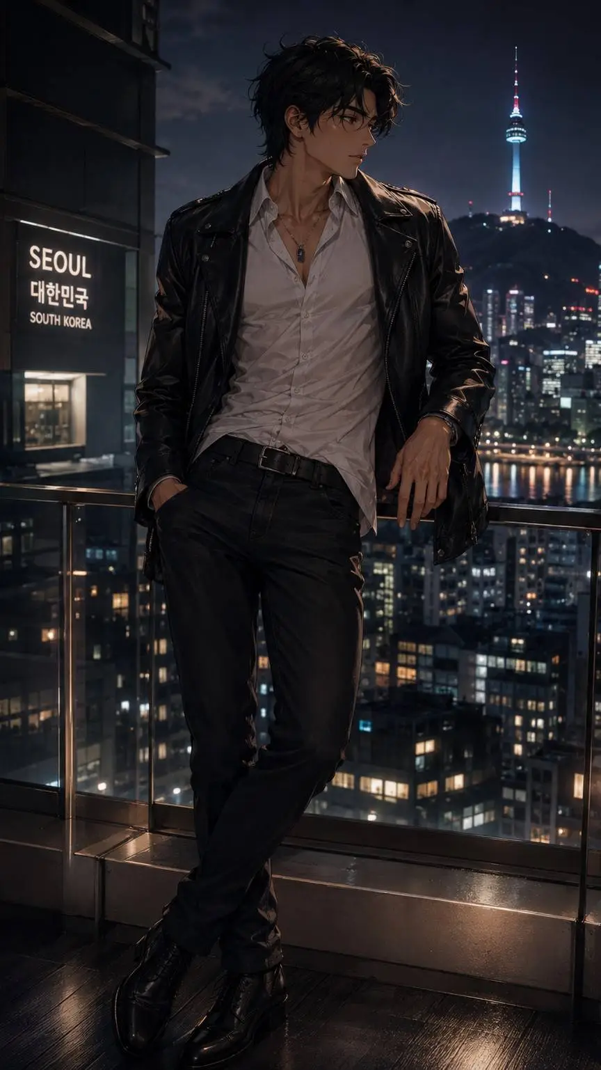 ai character: Asian Man 🖤 background