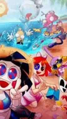 ai character: Beach party dc background