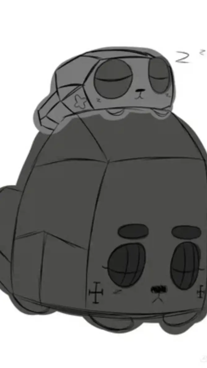 ai character: Coal x Pebble background