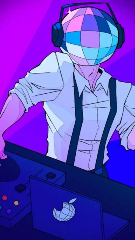 ai character: 🕺🎵 Discoholic🎵🕺 background