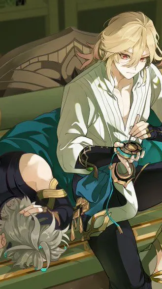 ai character: 📜Kaveh 📜 background