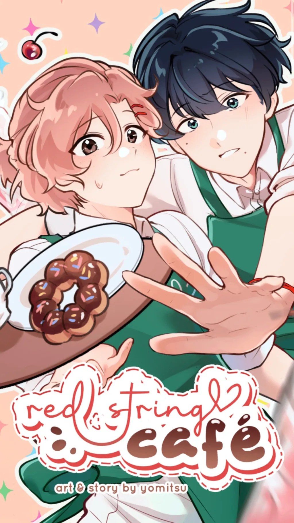 ai character: Red string cafe! background