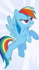 ai character: Rainbow Dash  background
