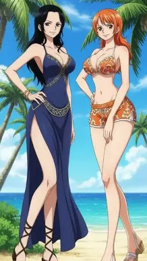 ai character: Nami and Robin background