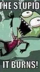 ai character: Invader Zim...rain background