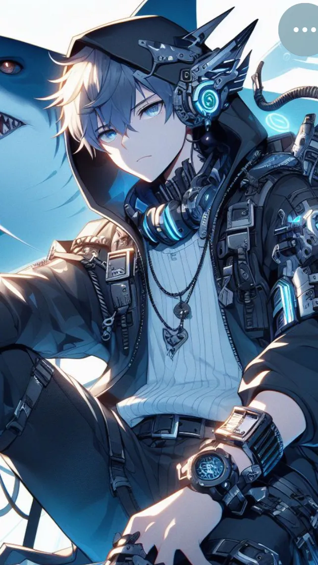 ai character: Ancient shark background