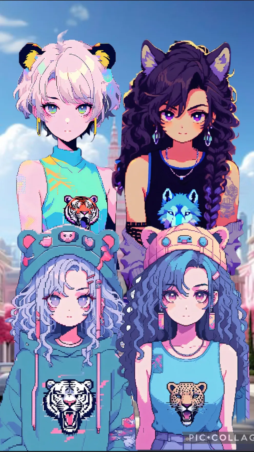 ai character: SierraMirkRavenBee background