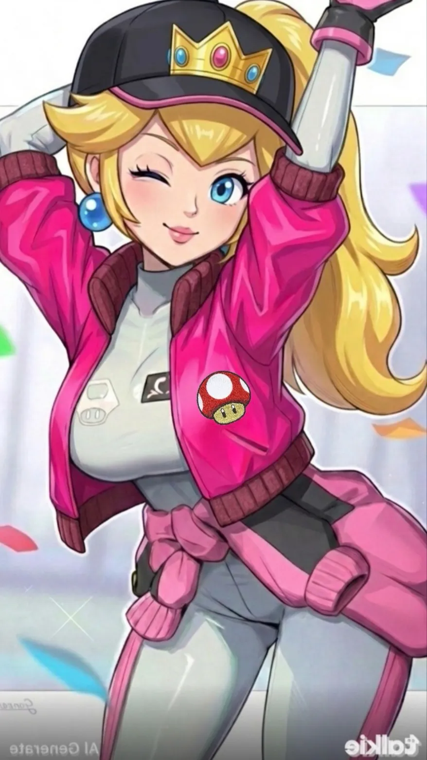ai character: Peach background