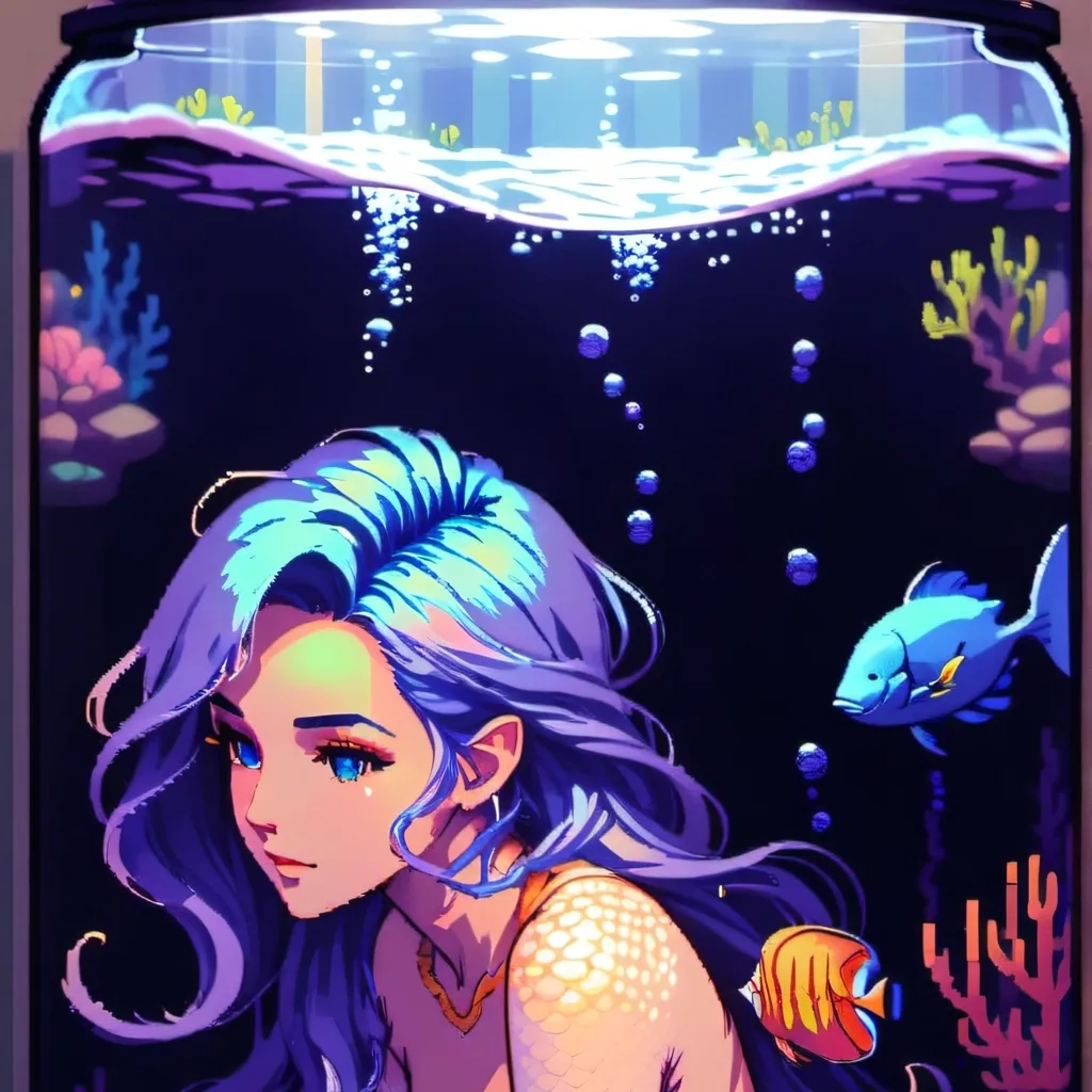 chat with ai character: Mermaid in lab