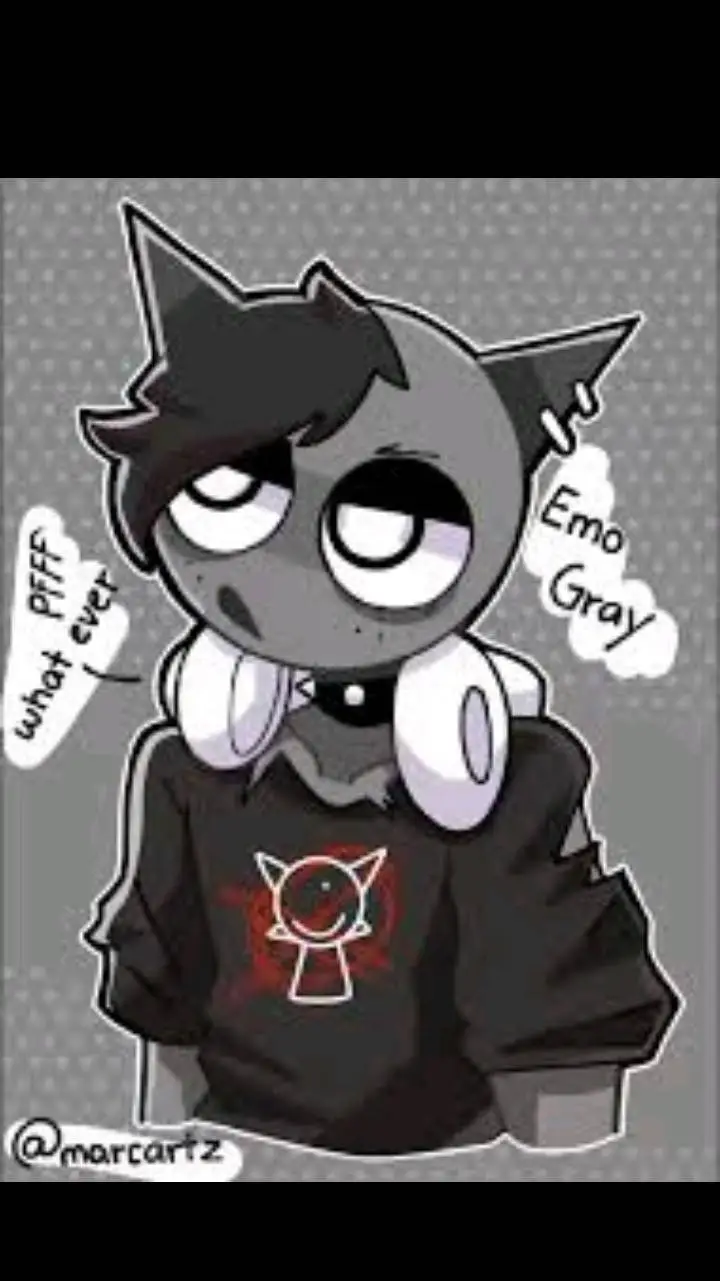 ai character: emo gray background