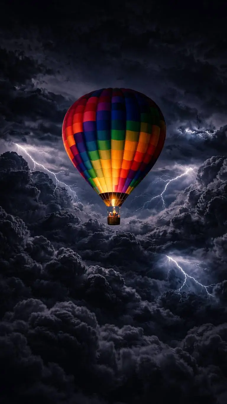 ai character: hot air balloon  background