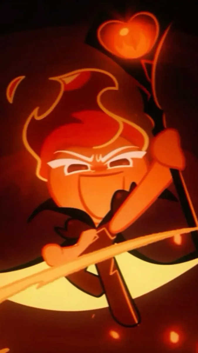 ai character: Fire spirit cookie background
