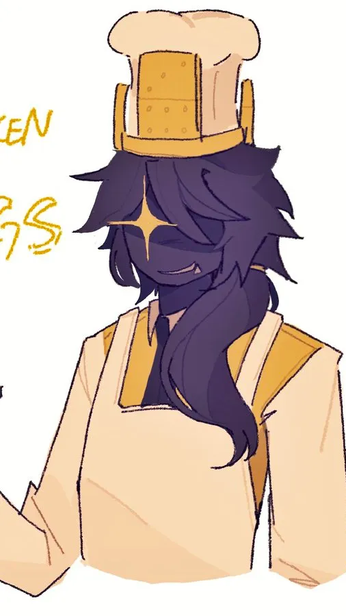 ai character: 🥚Chef 1x🍳 background