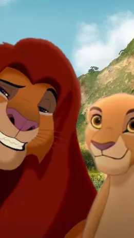 ai character: Simba,Kiara,kovu background
