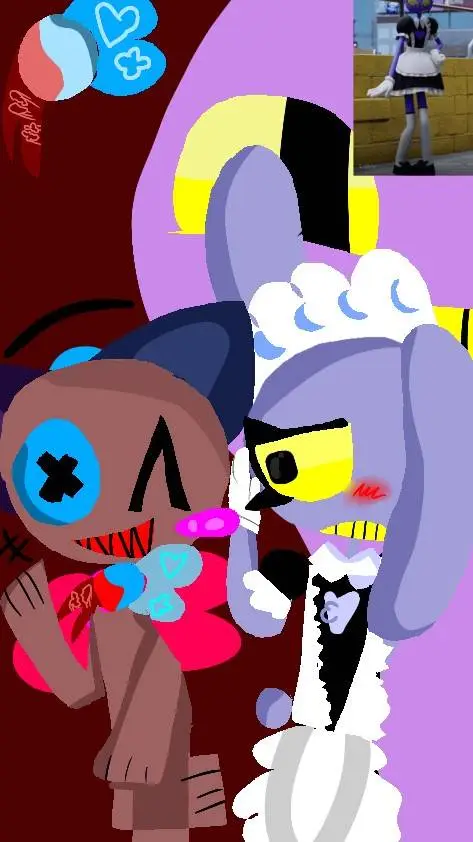 ai character: Volly and Maid Jax background