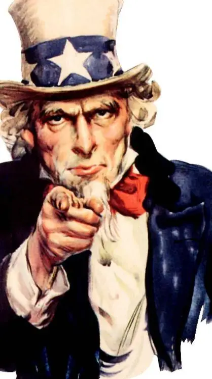 ai character: Uncle Sam  background