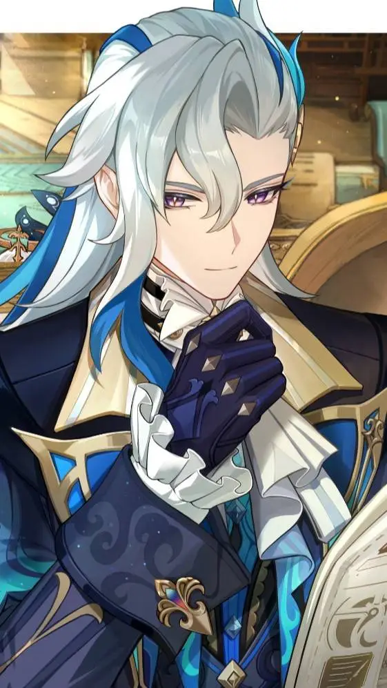 ai character: Neuvillette  background