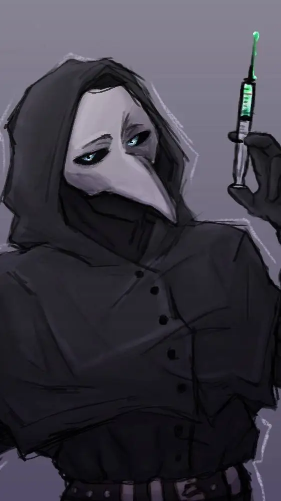 ai character: The Plague Docter background