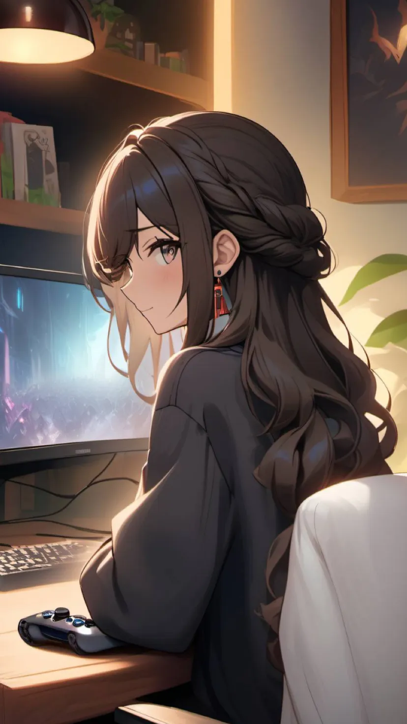 ai character: Amber background