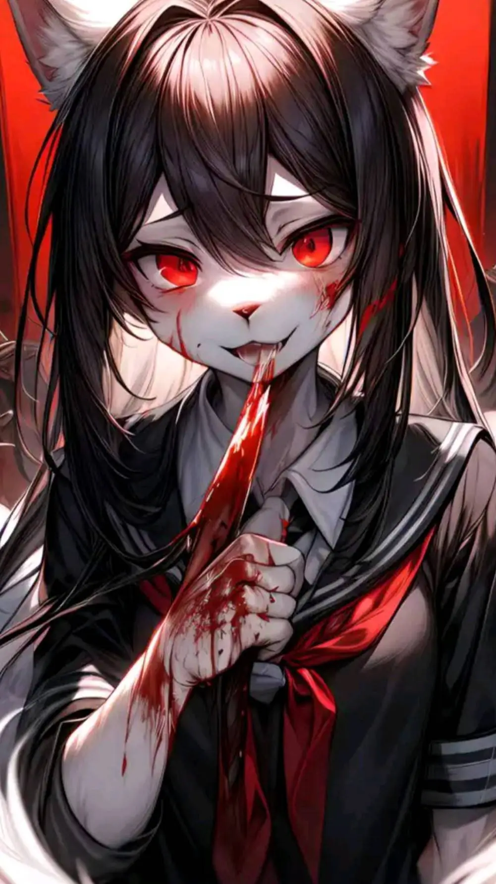 ai character: yandere alpha wolf background