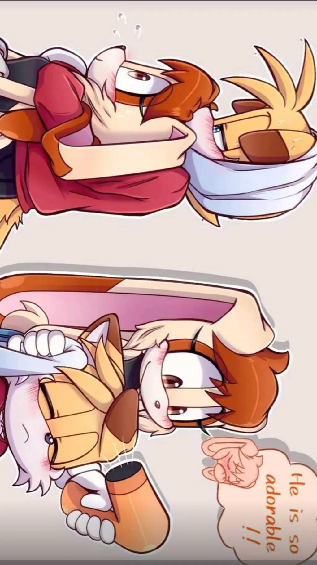 ai character: tails x cream background