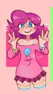 ai character: party girl background