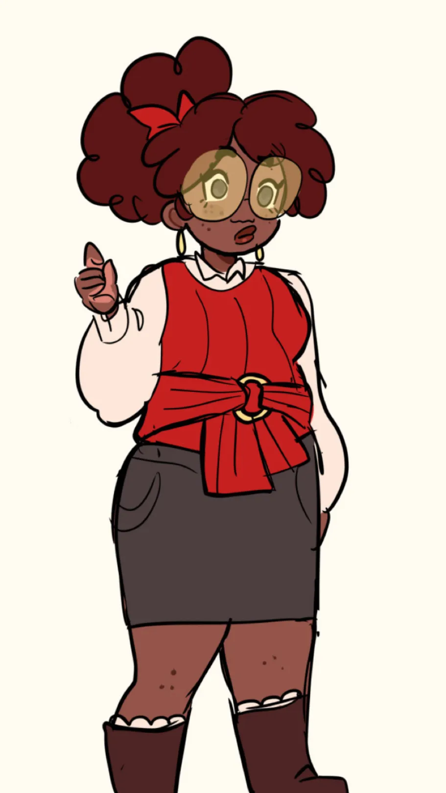 ai character: Red 40 background