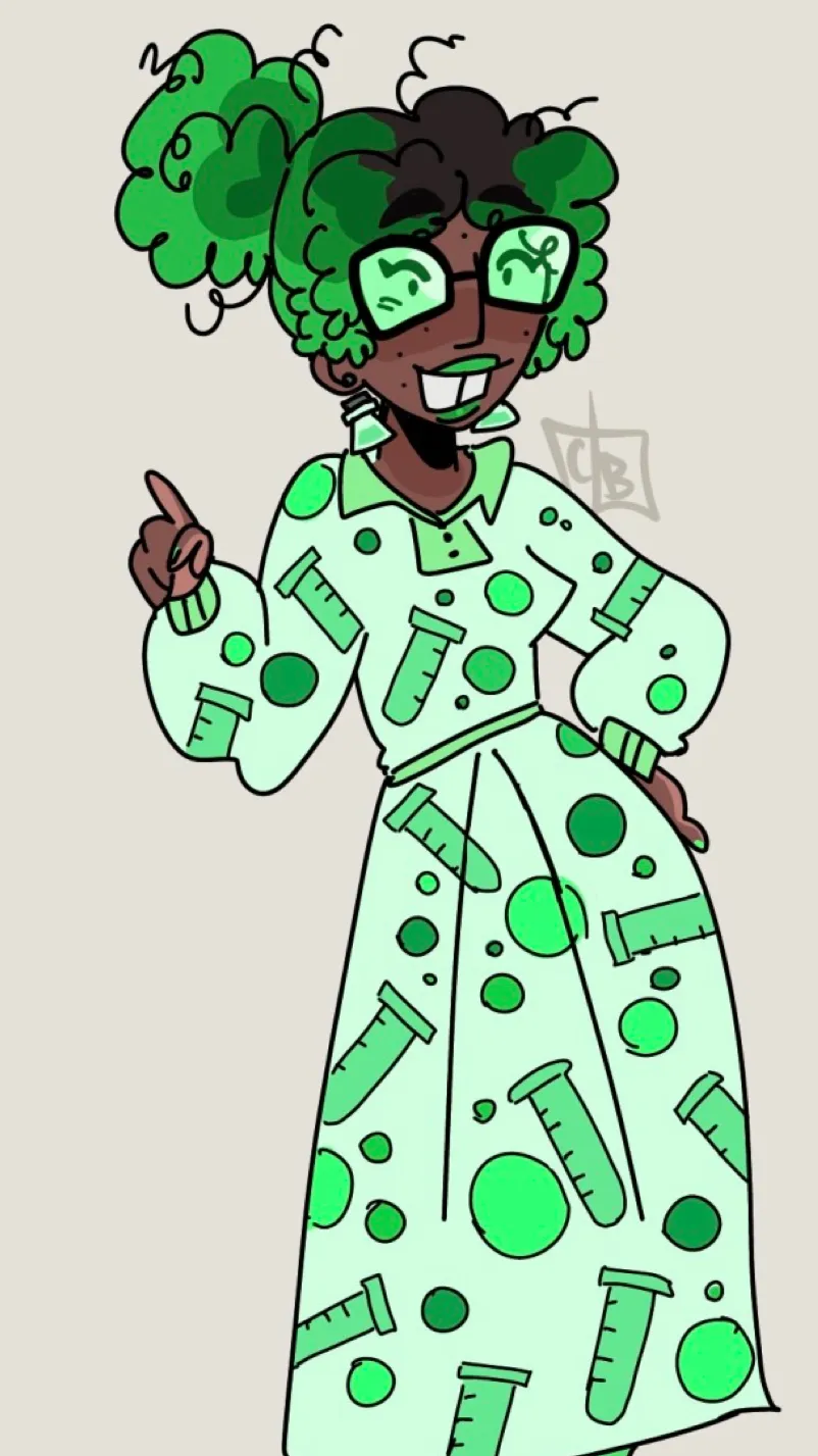 ai character: Test tube background