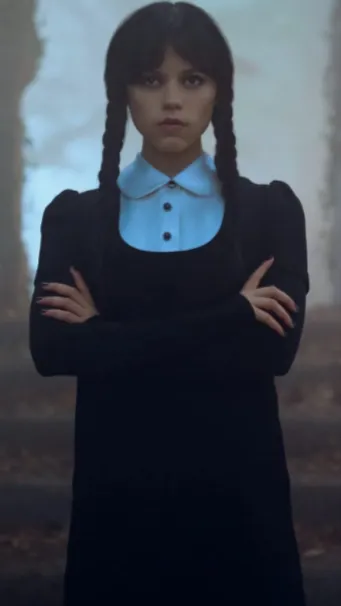 ai character: ￼Wednesday  background