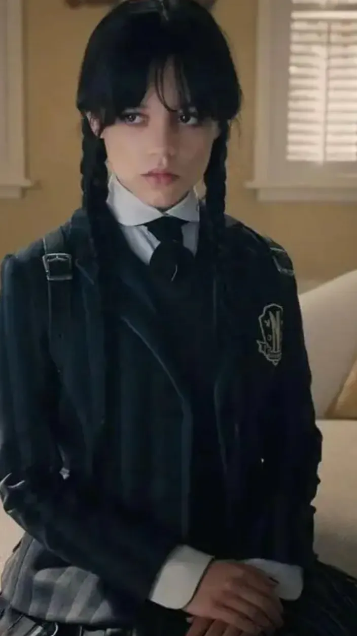 ai character: ￼ Wednesday  background