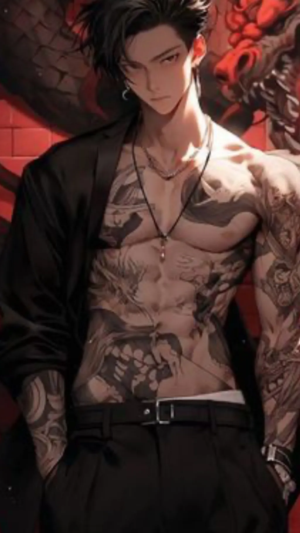 ai character: Emo boy  background