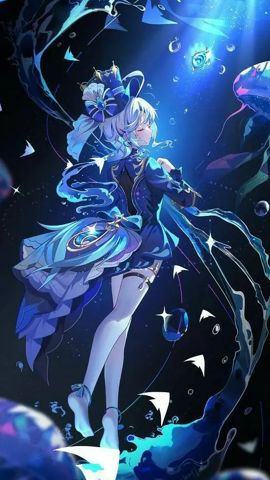ai character: Furina!💙 background