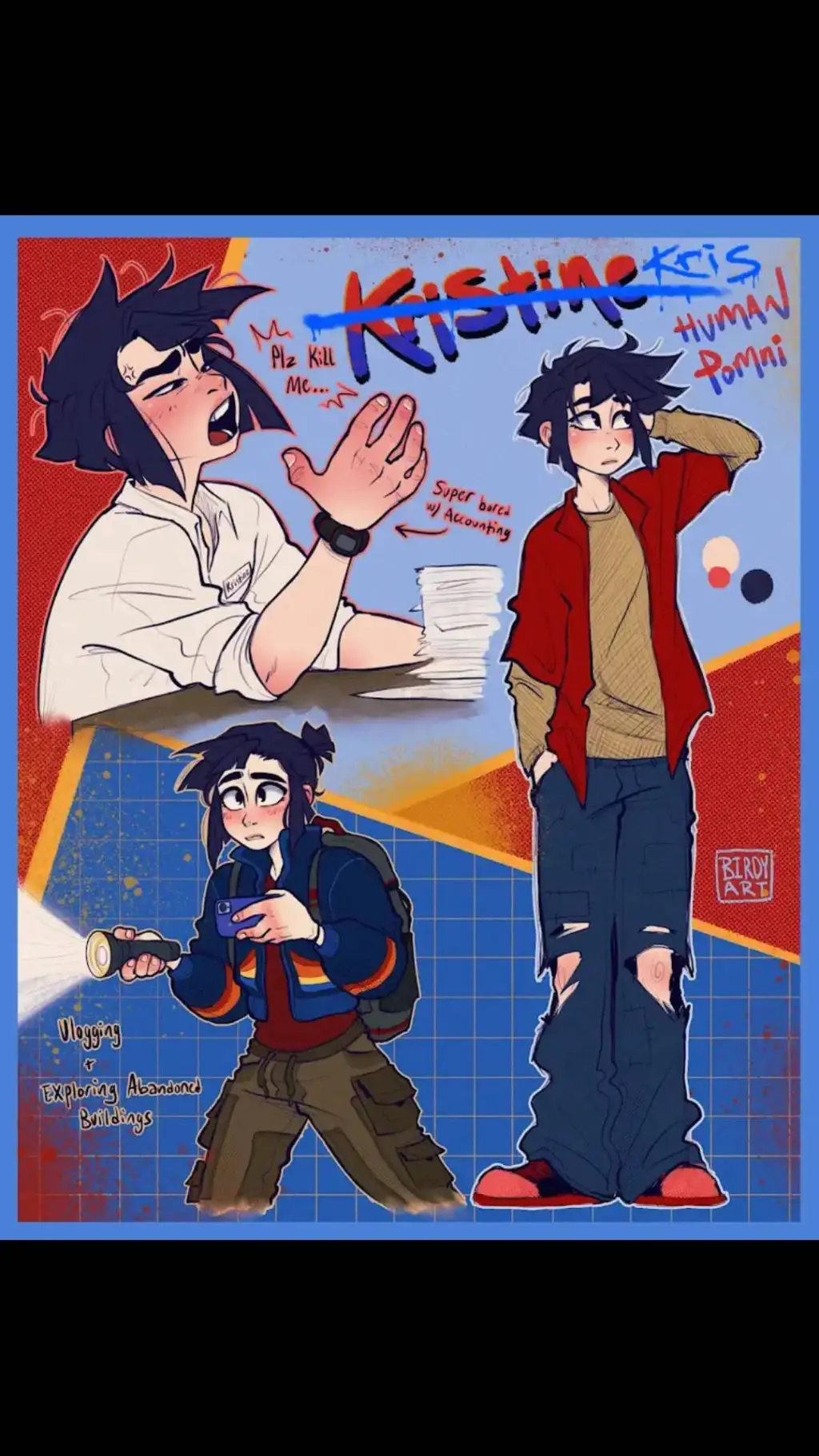 ai character: Kristine/Pomni background
