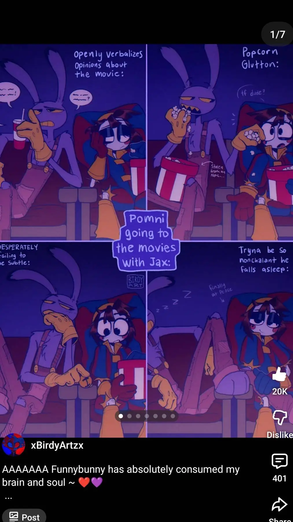 ai character: Pomni the jester background